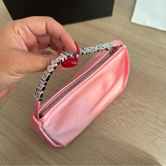 Alexander Wang Marquess Satin Prism Pink Crystal Micro Bag - Picture 5 of 16